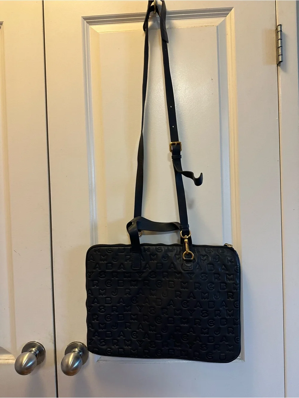 Marc by Marc Jacobs Navy Leather Laptop Bag Briefcase